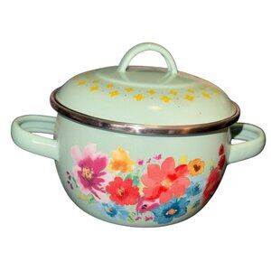 The Pioneer Woman Floral Pattern Enamel Stockpot With Lid 4 Qt